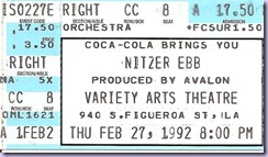 1992 02.27 Nitzer Ebb Variety Arts Theatre