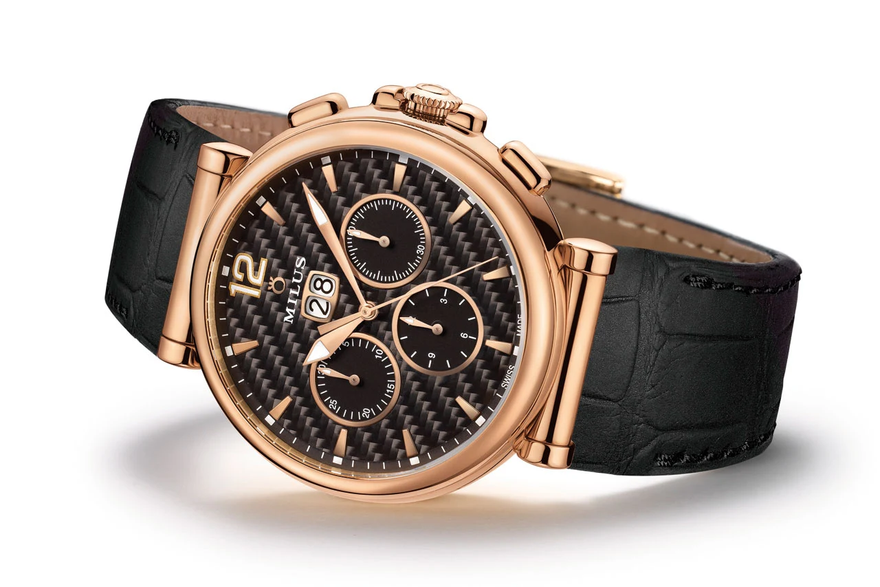 Milus Zetios Chronograph Automatic Watch gold