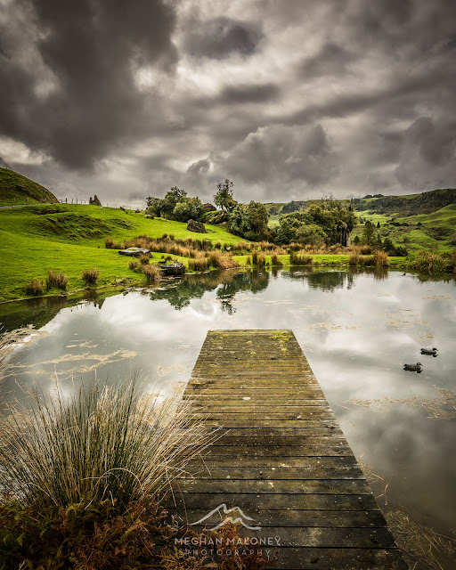 Clouds and lake Hairy Feet, Waitomo