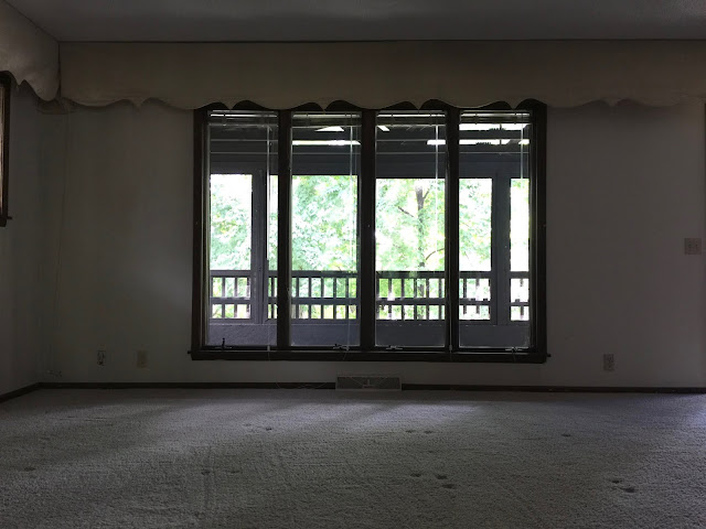 Minnesota lakeside mountain cabin home dining room renovation before