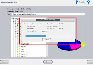 8 - Proses Pemulihan Data yang Berhasil dikembalikan iCare Data Recovery