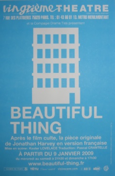 Affiche Beautiful thing vingtième théatre