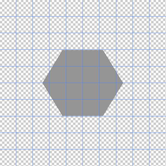 Draw a hexagon shape.