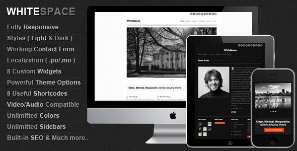 WhiteSpace: Responsive & Minimal Wordpress Theme - ThemeForest Item for Sale