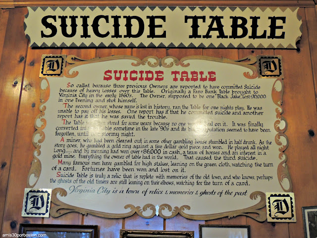 Suicide Table del Delta Saloon en Virginia City, Nevada