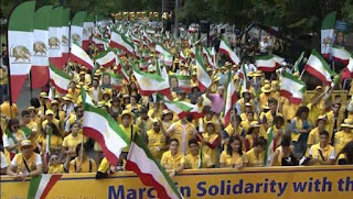 Tusentals exiliranier och sympatisörer till den iranska sekulära oppositionen, NCRI