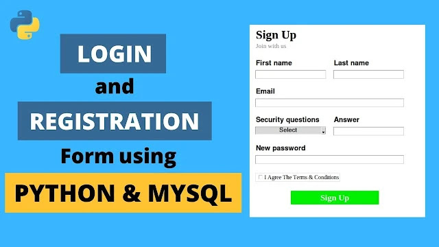 A Login and Registration form using Python and MySQL with Tkinter. It's a python project with database.