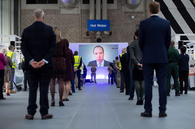 Matt Hancock plays big brother opening of NHS Nightingale Birmingham