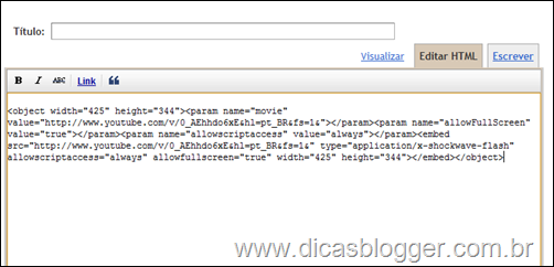 incorporando o código