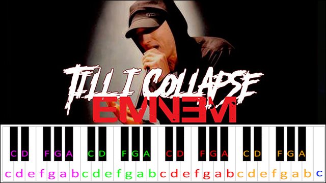 Till I Collapse by Eminem Piano / Keyboard Easy Letter Notes for Beginners