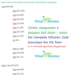CS401 Assignment 3 Solution Code Sample Preview