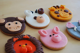 galletas de animales con fondat. Cumple de animales