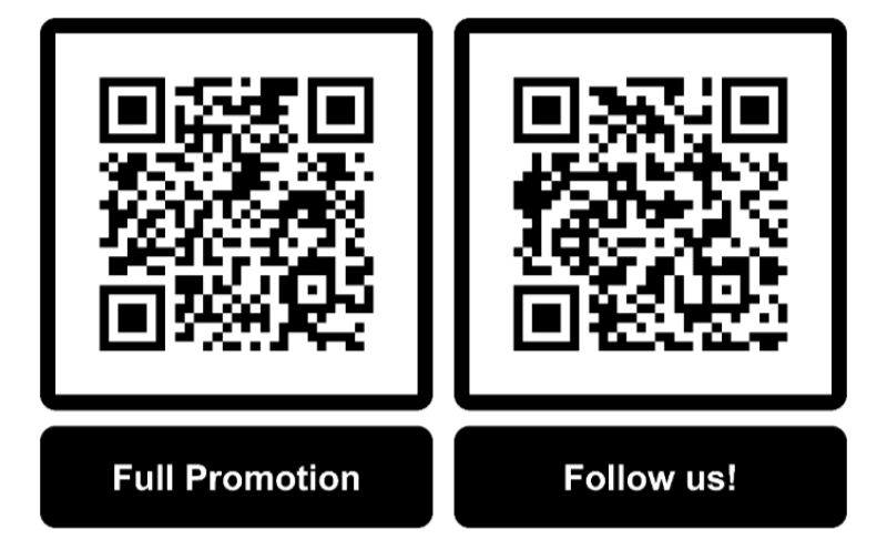 QR codes for the full list of promos