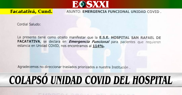 Hospital solicita “no direccionar traslados priorizados” por Covid-19