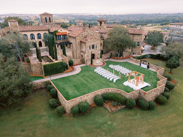 bella collina overview with wedding ceremony setup