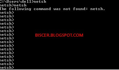 perintah netsh pada Command Prompt