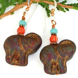 rustic elephant earrings for women