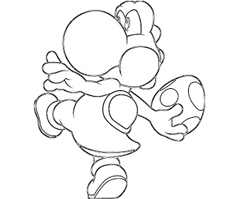 #4 Yoshi Coloring Page