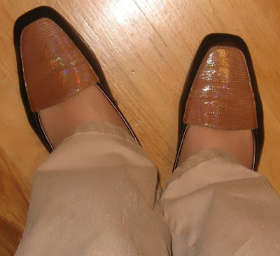 bronze flats tan jeans