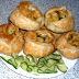 Слоеные мешочки - розочки с начинкой