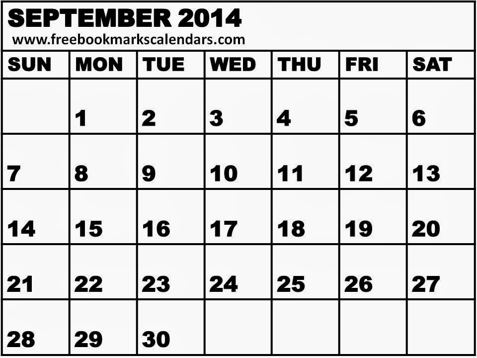 here is a free 2014 september blank calendar or 2014 september planner ...