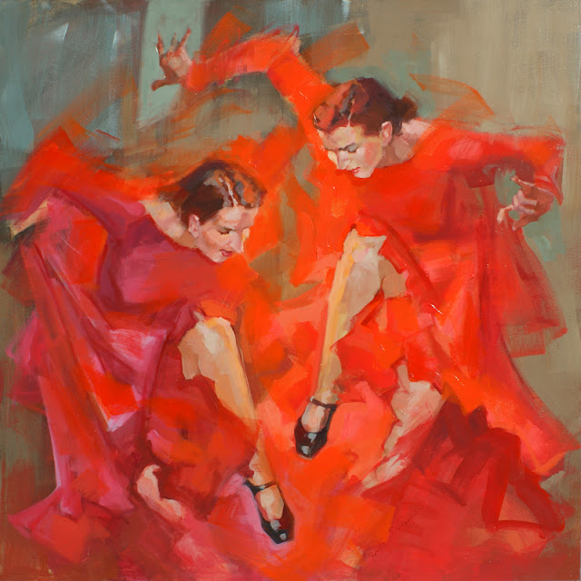 Flamenco, Tango, Expressive Figurative Paintings By "Renata Domagalska" 