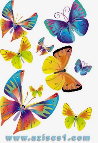 Vektor kupu kupu aneka warna Format EPS Blog azis Grafis 
