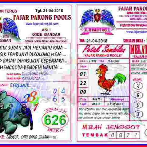 Kode Bandar Syair Ramalan Prediksi Angka Jitu 21 April 2018