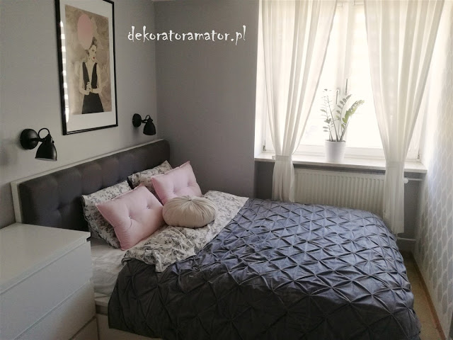 sypialnia w szarościach, ikea, sypialnia skandynawska, bedroom