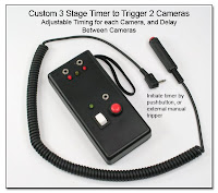 CP1016: Custom 3 Stage Timer to Trigger 2 Cameras with Adjustable Timing for each Camera, and Delay Between Cameras