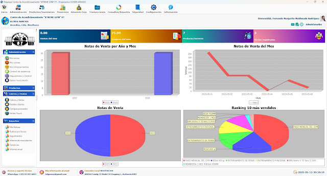 Capturas del Sistema FitLife v1.0.2023