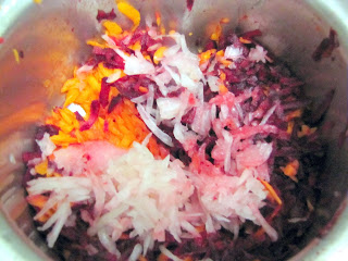 Carrots, Beet and Onions for pancakes