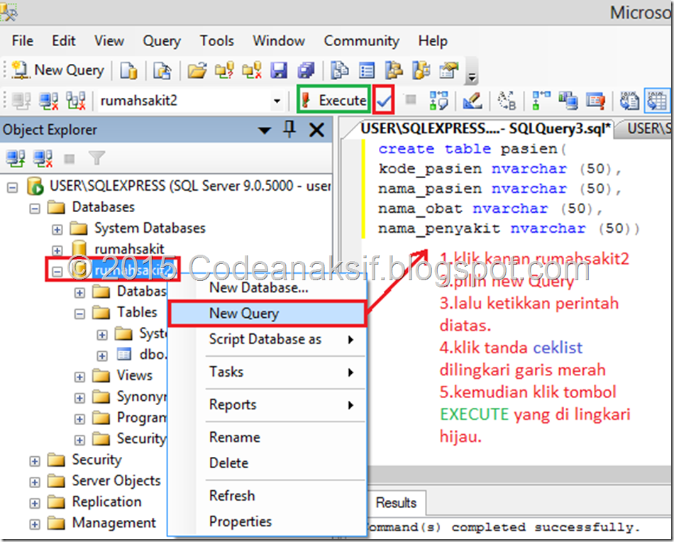Membuat Table Menggunakan QUERY / CODING dengan SQL Server