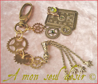 Bijou Sac Steampunk Victorien Rouage Rouages Bronze Victorian Steampunk Gear Gears Bag Charm 