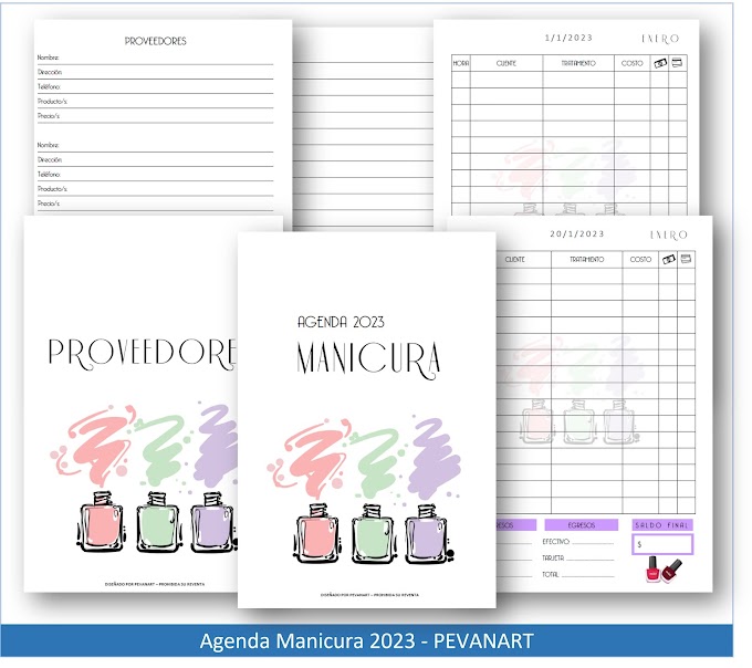 Agenda de Citas - Manicura 2023 (COSER y ANILLAR)