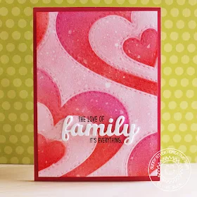 Sunny Studio Stamps: Stitched Hearts Red & Pink Love themed card by Eloise Blue