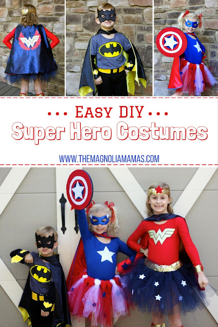 Easy DIY Super Hero Costume tutorial. Super cute super hero costumes that are easy to make inexpensively yourself.