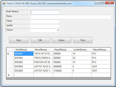 Membuat CRUD VB .NET Database Access ACCDB