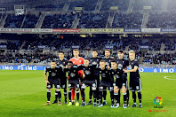 REAL CLUB CELTA DE VIGO - Vigo, Pontevedra, España - Temporada 2017-18 - Facundo Roncaglia, Rubén Blanco, Maxi Gómez, Sergi Gómez, Jozabed y Daniel Wass; Jonny, Pione Sisto, Iago Aspas, Lobotka y Hugo Mallo. REAL SOCIEDAD DE FÚTBOL DE SAN SEBASTIÁN 1 (Willian José) REAL CLUB CELTA DE VIGO 2 (Iago Aspas, Maxi Gómez). 21/01/2018. Campeonato de Liga de 1ª División, jornada 20. San Sebastián, Guipúzcoa, estadio de Anoeta.