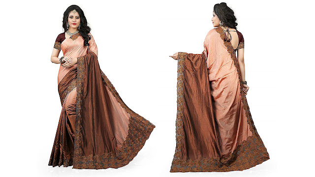 Gaurangi Creation Silk Saree With Blouse Piece (Kf4004_Brown_Free Size)