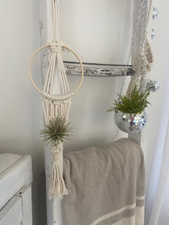 faux plant macrame hanger disco ball planter