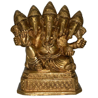 DronaCraft Panch-Mukhi God Ganesha Brass Sculpture