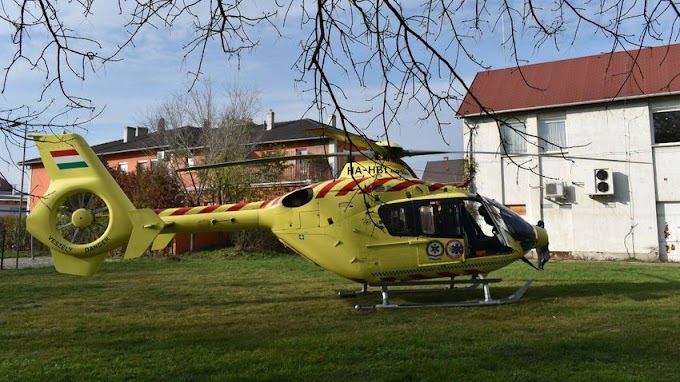 Mentőhelikopter landolt a polgárdi posta mellett