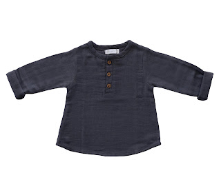 Toddler Navy Muslin Shirt from Jamie Kay