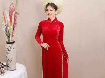 Áo dài Đồng phục đỏ 