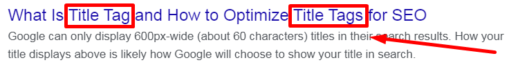 title tags optimization  for SEO