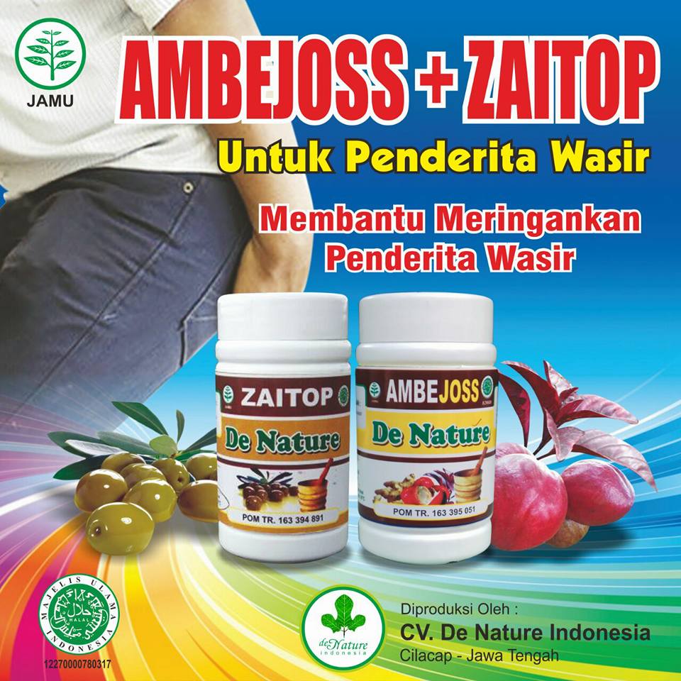 Obat Benjolan Wasir / Ambeien / Hemoroid Kapsul Ambejoss dan Zaitop