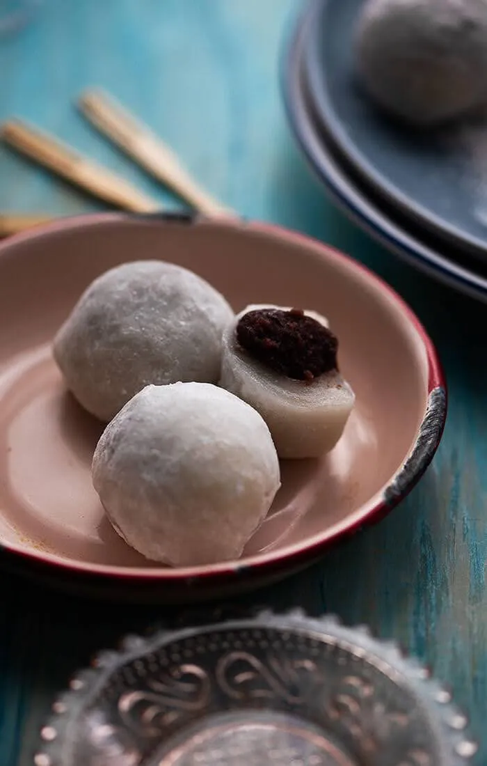 red bean mochi cake