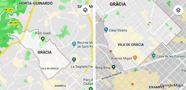 Mapas do Distrito de Gràcia e da Vila de Gràcia, Barcelona