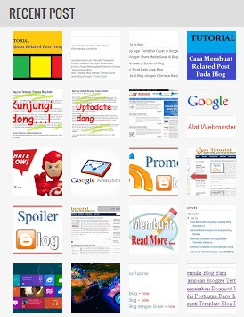 Cara Membuat Widget Recent Post Dengan Gambar Seperti Bos Tutorial
